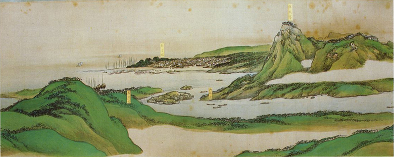 世界のタグ名画 - Boating on Kumano ;1 of 2 scrolls,colors on paper 熊野舟行図巻 上巻
